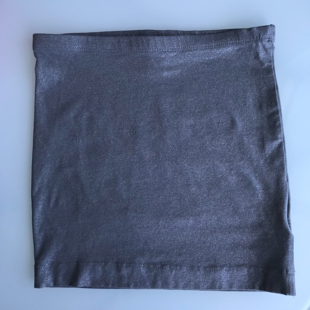 LIKE NEW!! Silver stretch mini skirt